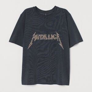 Metallica Grey and Cheetah Band T-Shirt